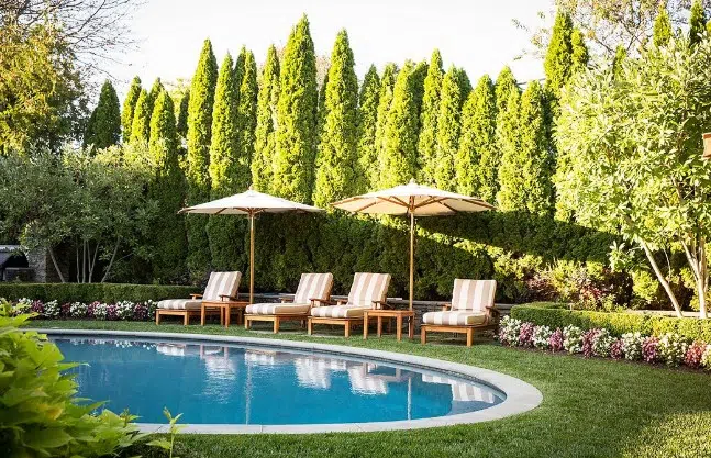 An image of cool weather poolside